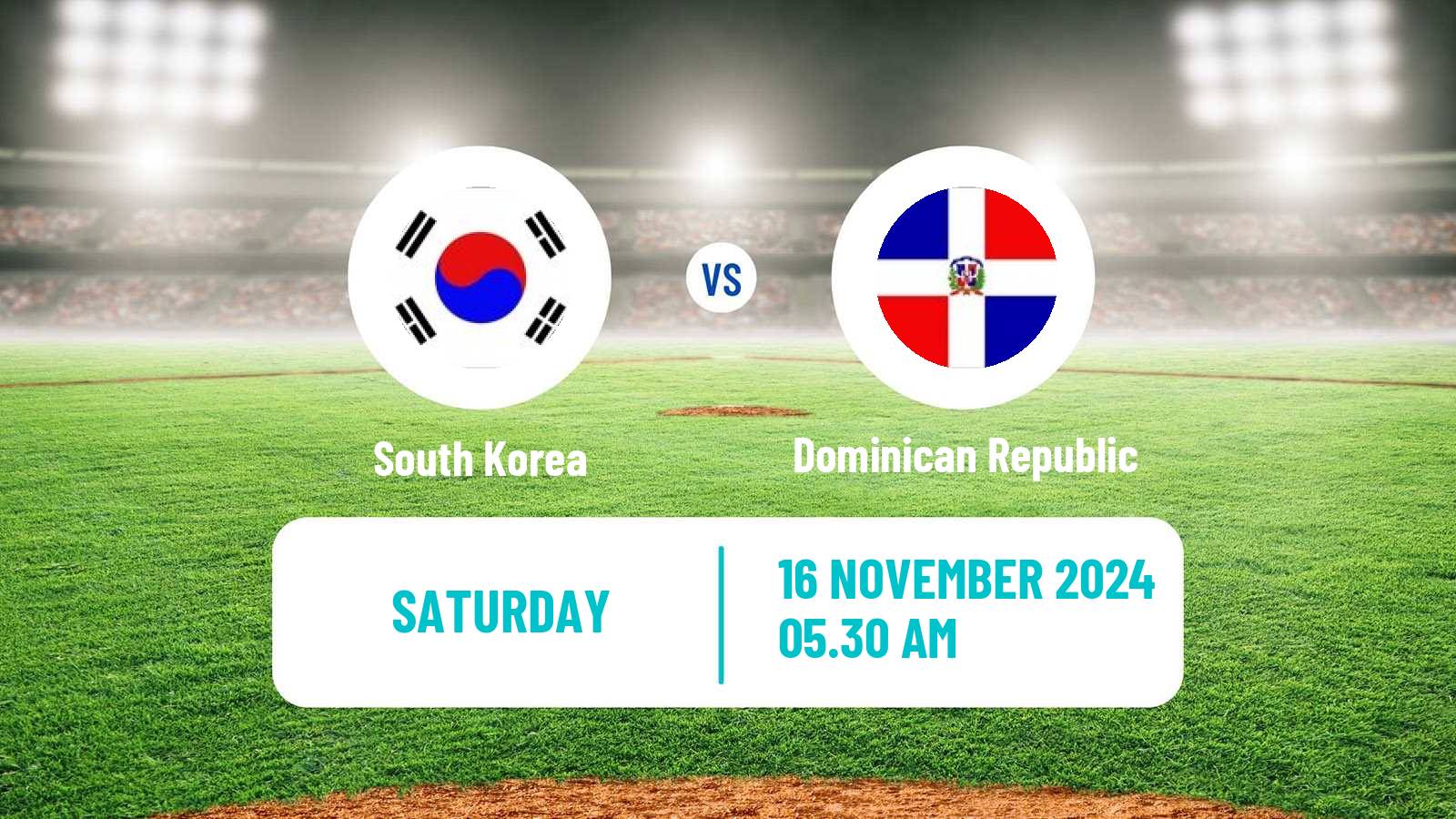 Baseball WBSC Premier 12 South Korea - Dominican Republic