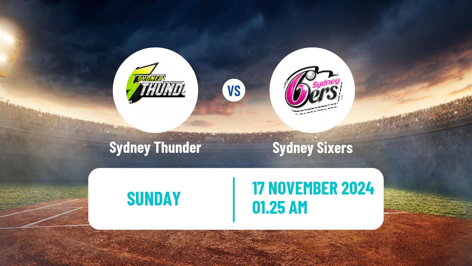 Cricket Australian Big Bash T20 Women Sydney Thunder - Sydney Sixers