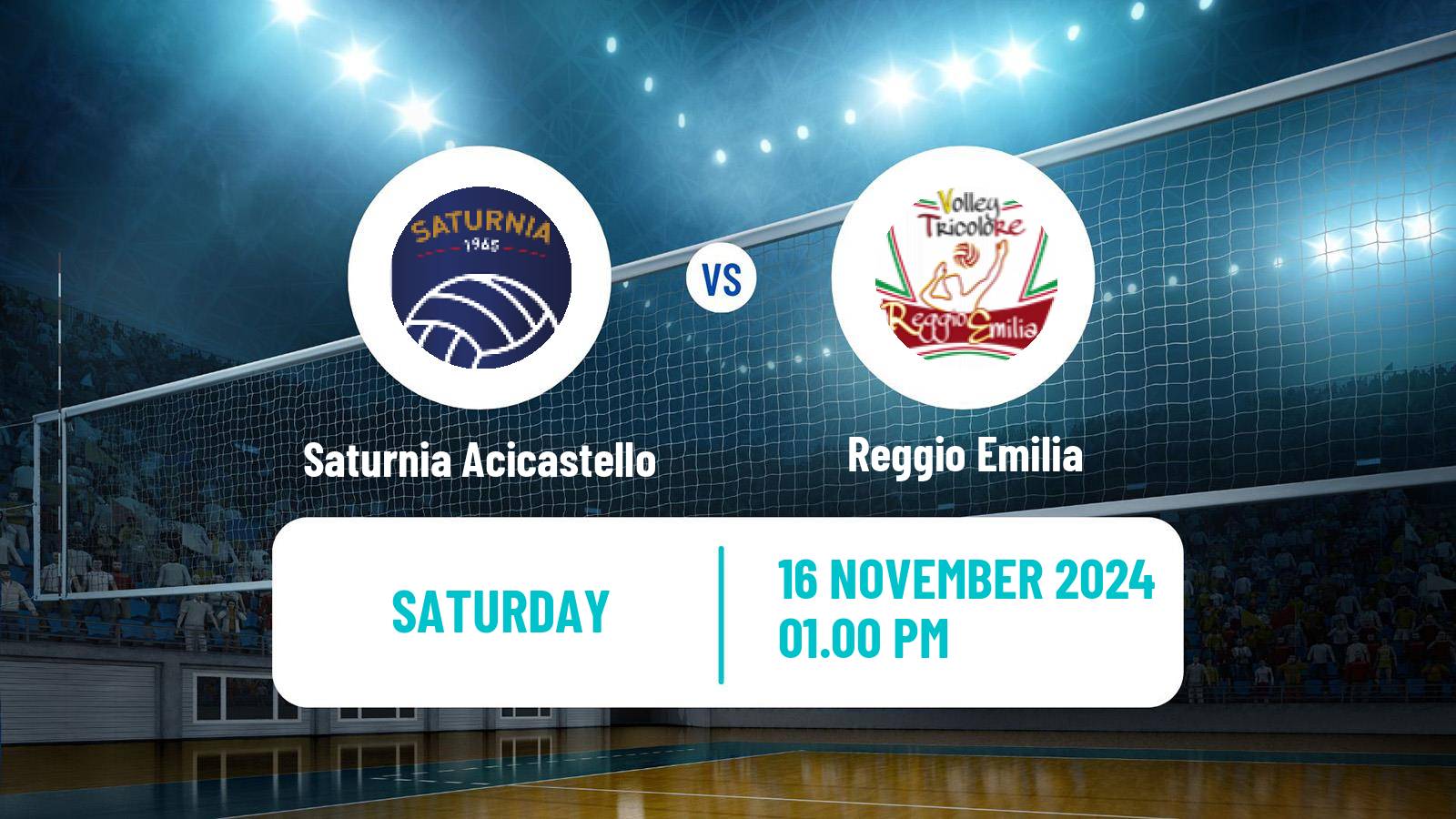 Volleyball Italian Serie A2 Volleyball Saturnia Acicastello - Reggio Emilia