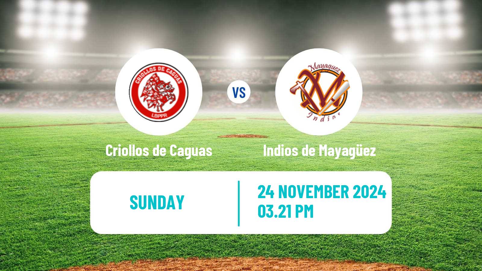 Baseball LBPRC Criollos de Caguas - Indios de Mayagüez