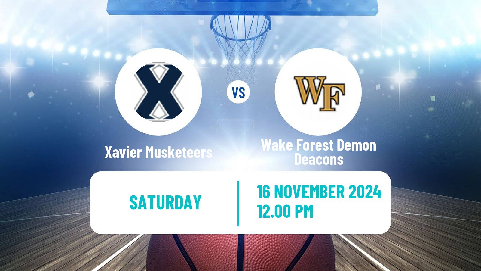 Basketball NCAA College Basketball Xavier Musketeers - Wake Forest Demon Deacons