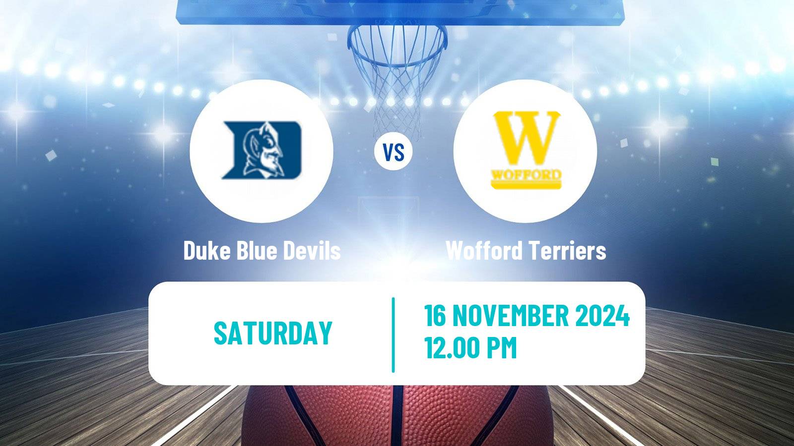 Basketball NCAA College Basketball Duke Blue Devils - Wofford Terriers