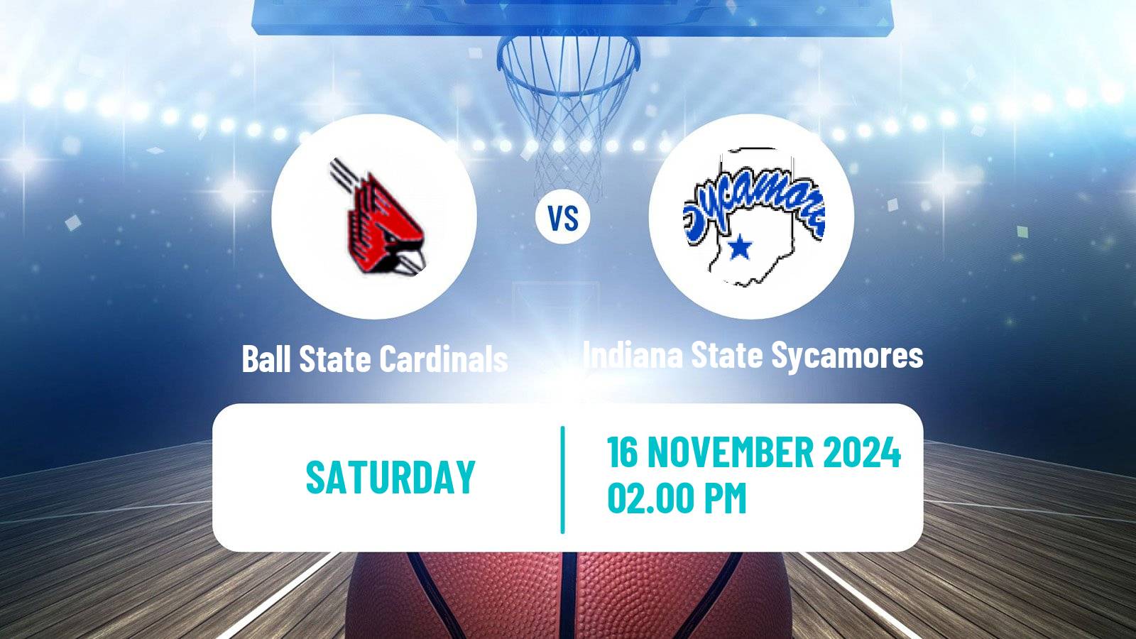 Basketball NCAA College Basketball Ball State Cardinals - Indiana State Sycamores