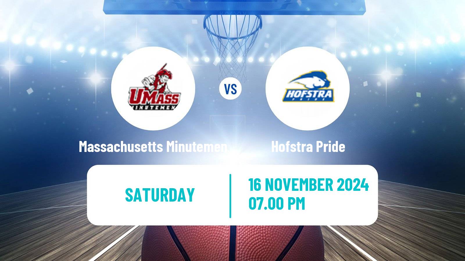 Basketball NCAA College Basketball Massachusetts Minutemen - Hofstra Pride