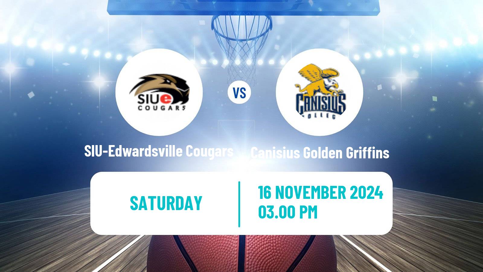 Basketball NCAA College Basketball SIU-Edwardsville Cougars - Canisius Golden Griffins