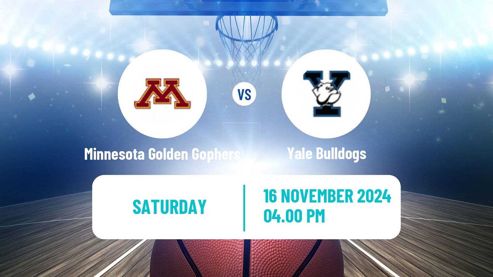 Basketball NCAA College Basketball Minnesota Golden Gophers - Yale Bulldogs