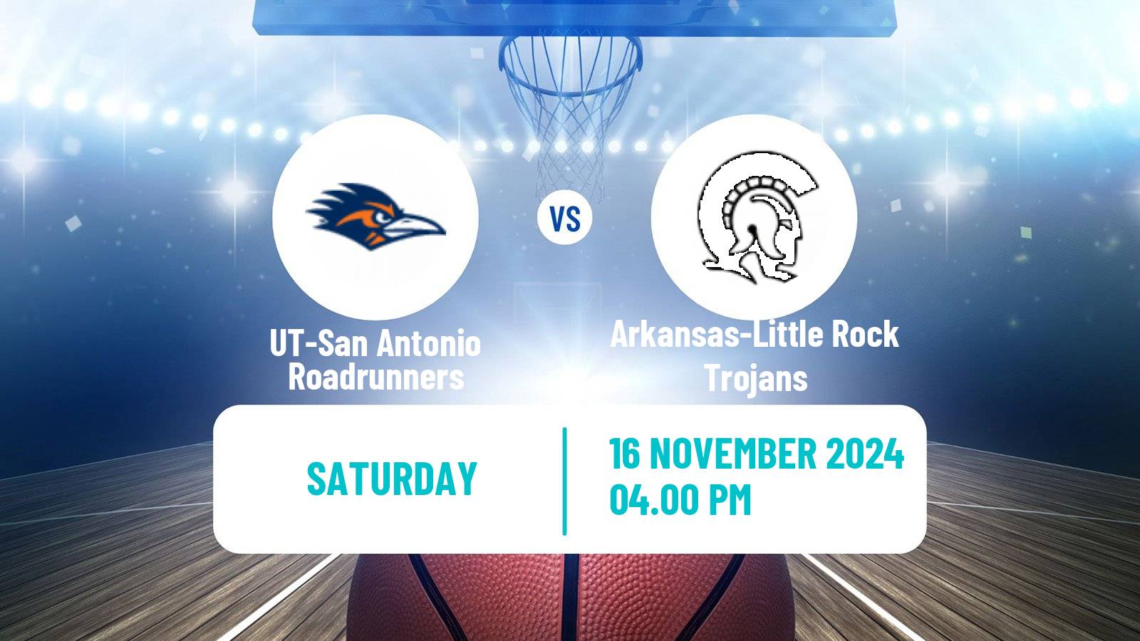 Basketball NCAA College Basketball UT-San Antonio Roadrunners - Arkansas-Little Rock Trojans