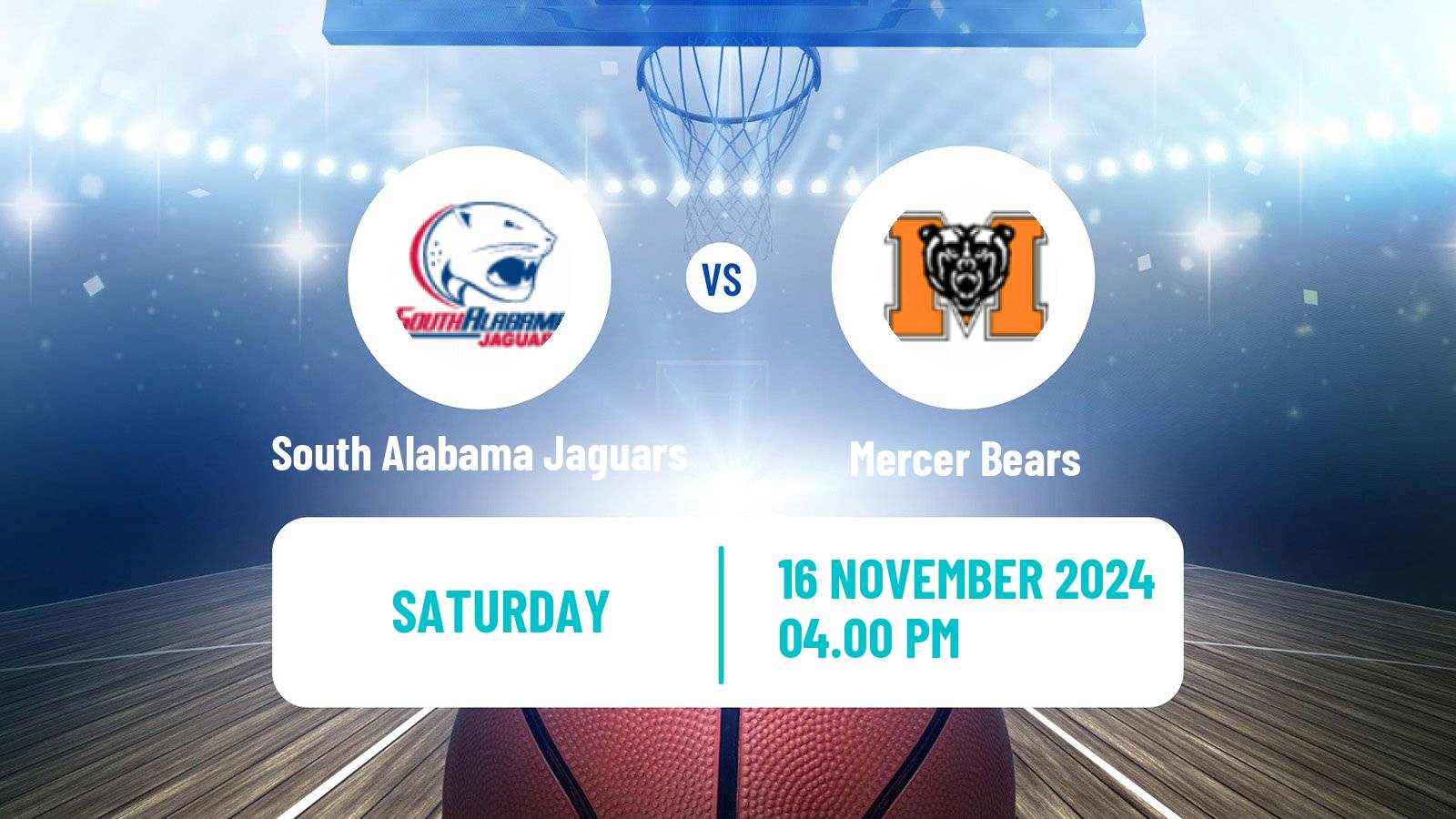 Basketball NCAA College Basketball South Alabama Jaguars - Mercer Bears