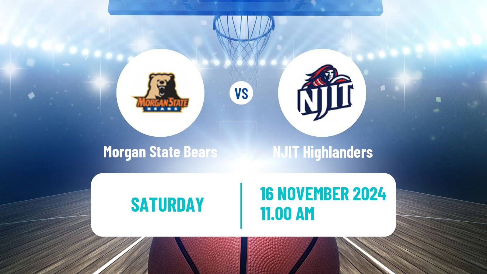 Basketball NCAA College Basketball Morgan State Bears - NJIT Highlanders