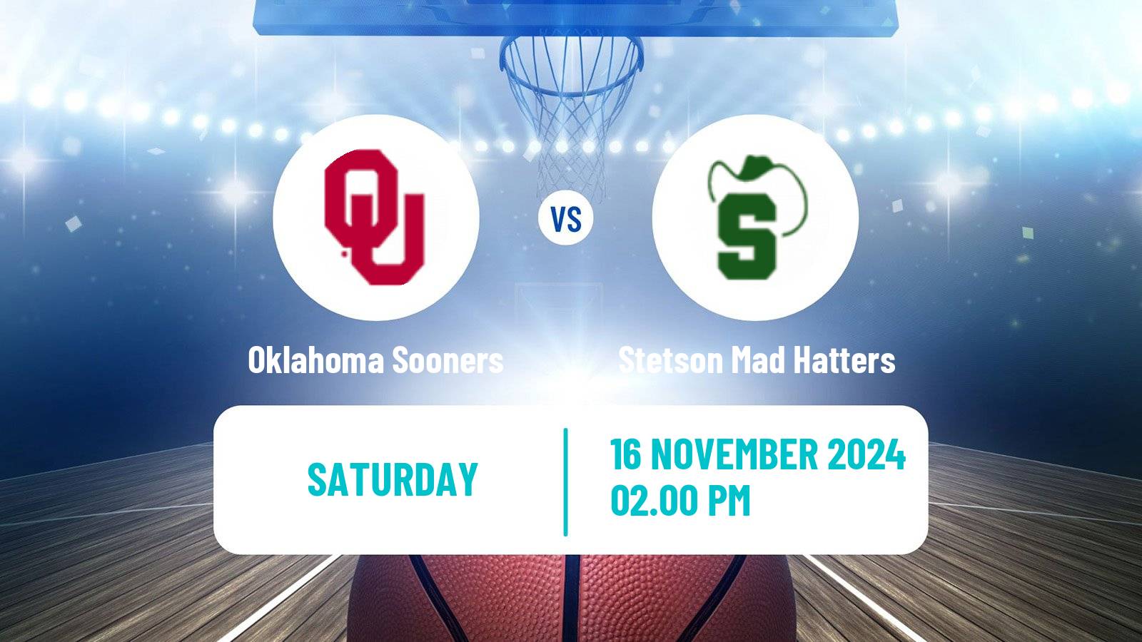 Basketball NCAA College Basketball Oklahoma Sooners - Stetson Mad Hatters