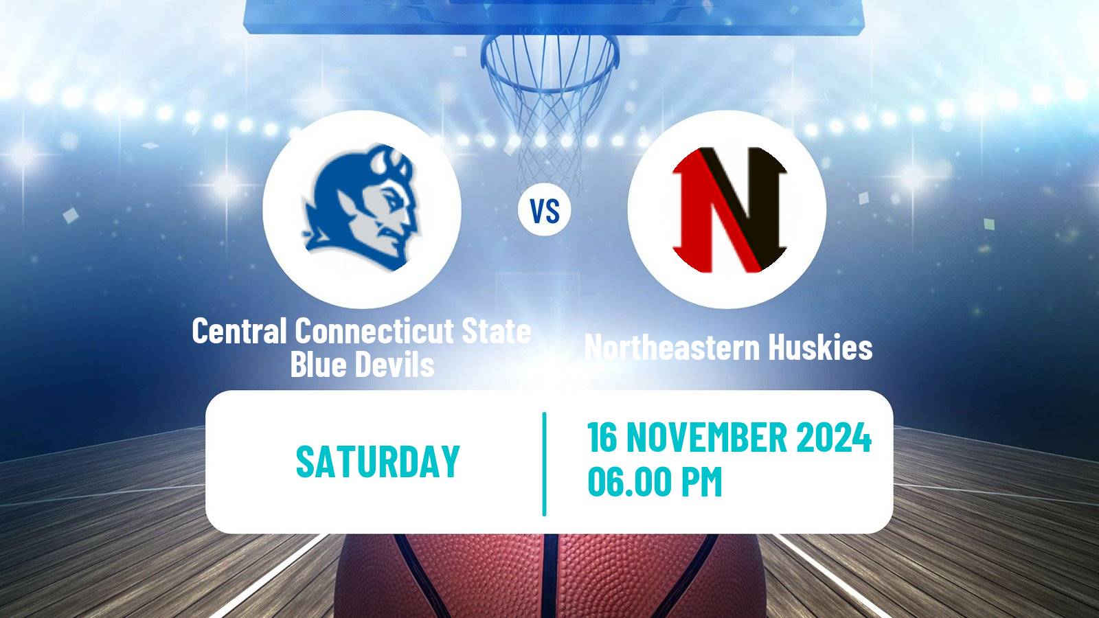 Basketball NCAA College Basketball Central Connecticut State Blue Devils - Northeastern Huskies