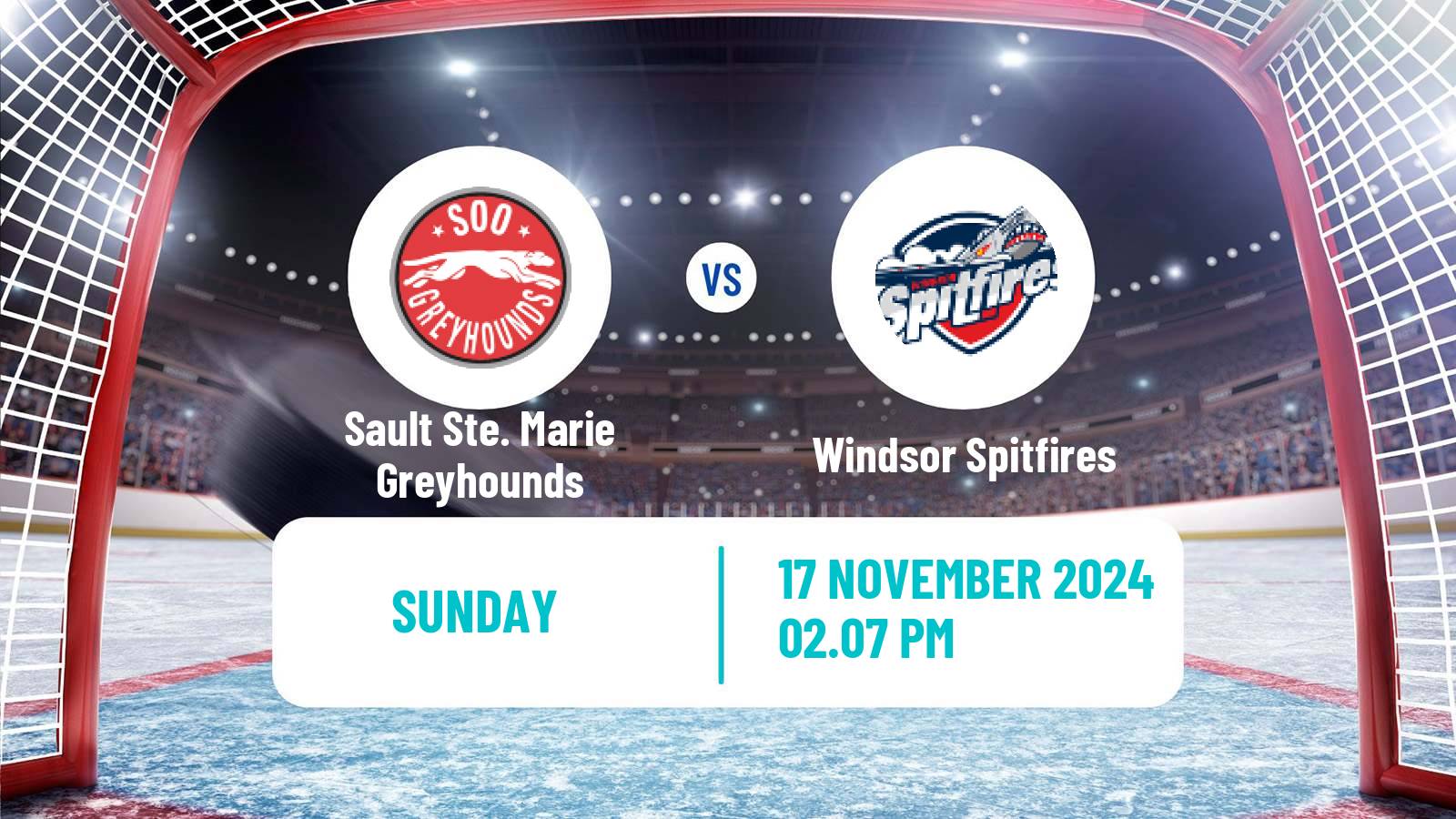 Hockey OHL Sault Ste. Marie Greyhounds - Windsor Spitfires