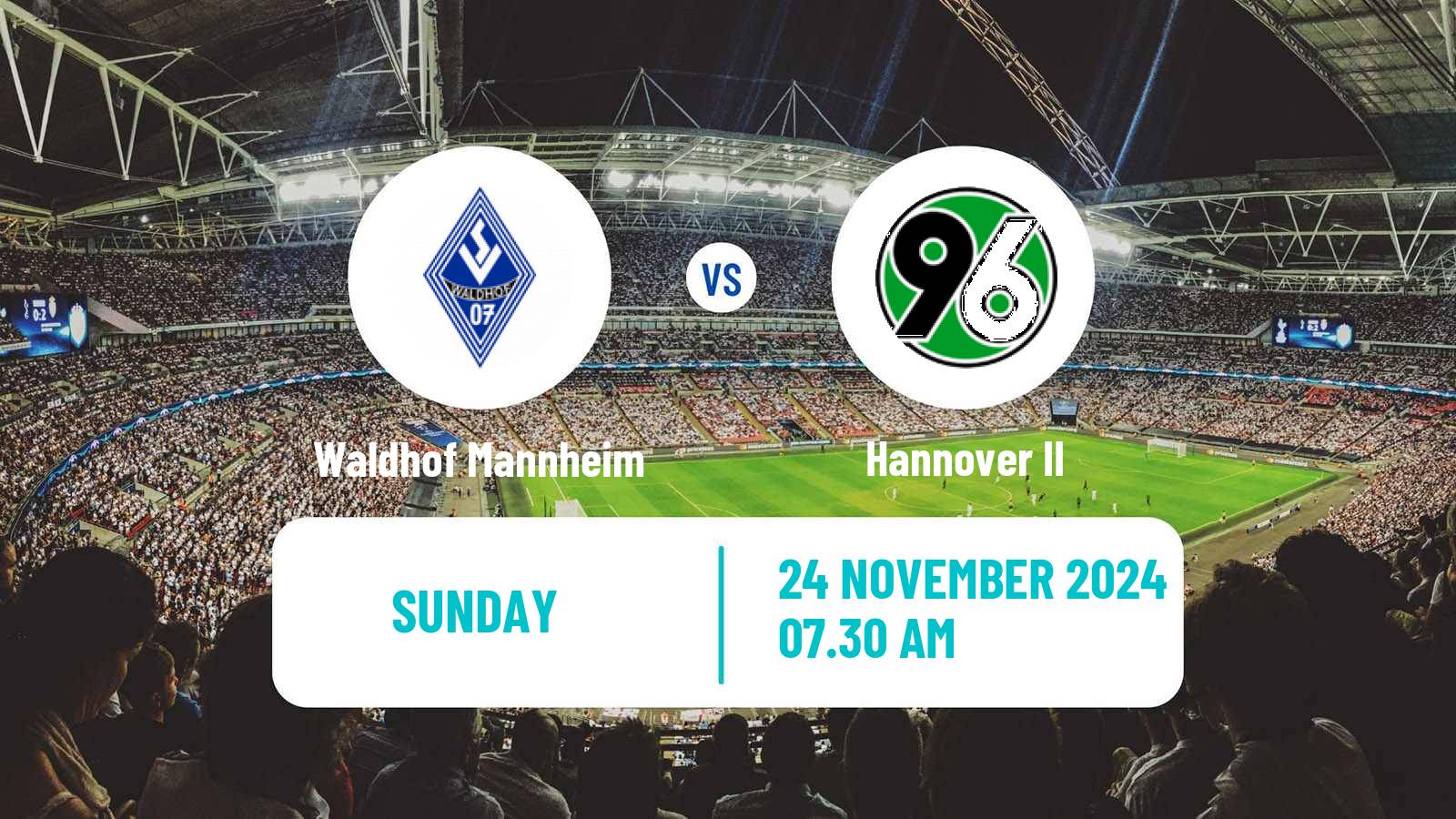 Soccer German 3 Bundesliga Waldhof Mannheim - Hannover II