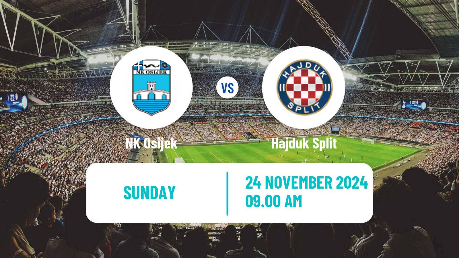 Soccer Croatian HNL Osijek - Hajduk Split