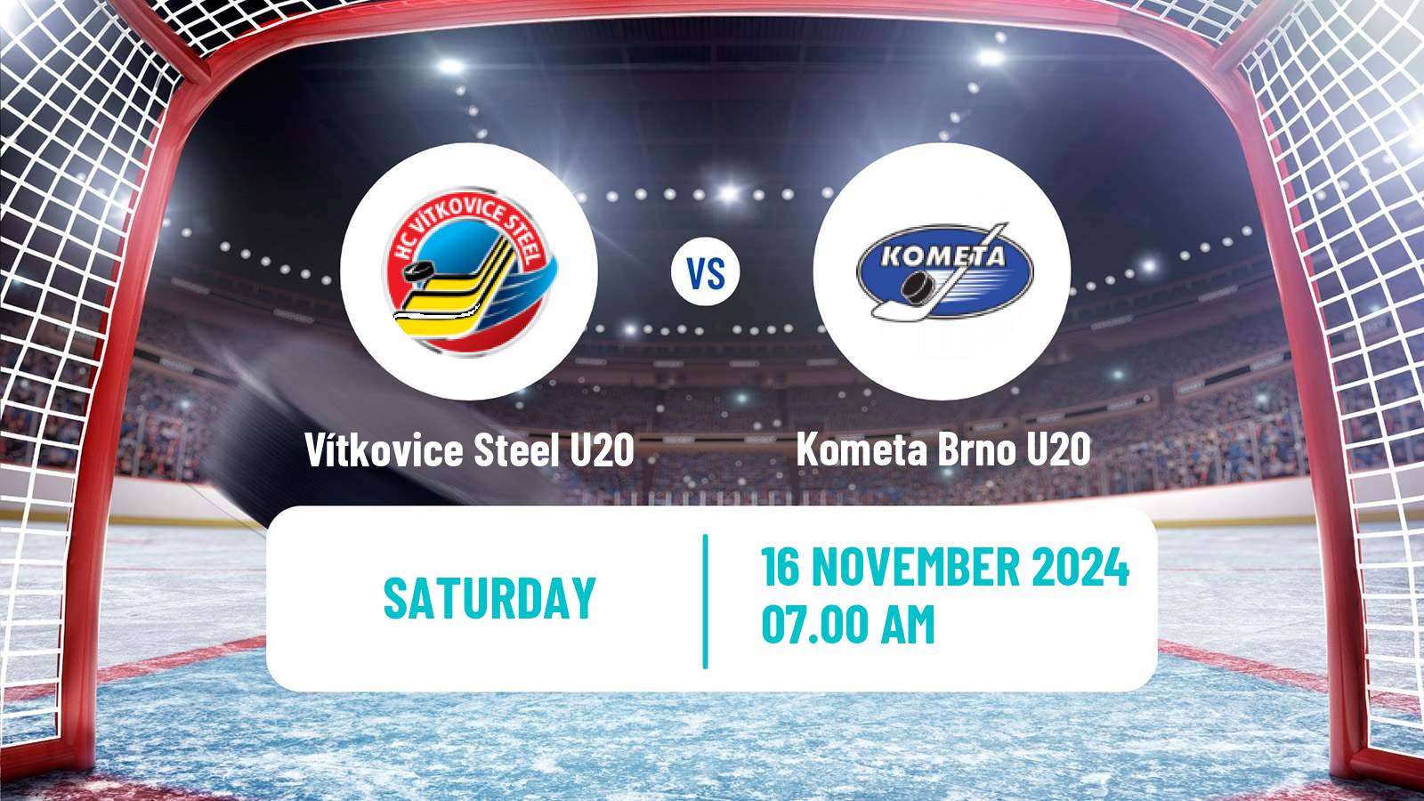 Hockey Czech ELJ Vítkovice Steel U20 - Kometa Brno U20