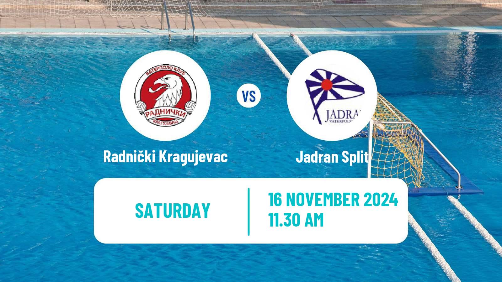 Water polo Serbian Super Liga Water Polo Radnički Kragujevac - Jadran Split