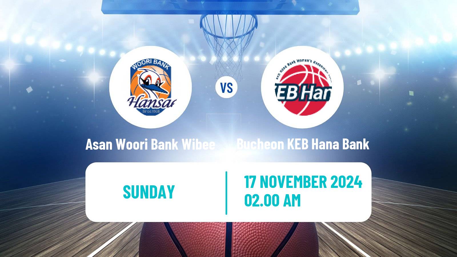 Basketball WKBL Asan Woori Bank Wibee - Bucheon KEB Hana Bank