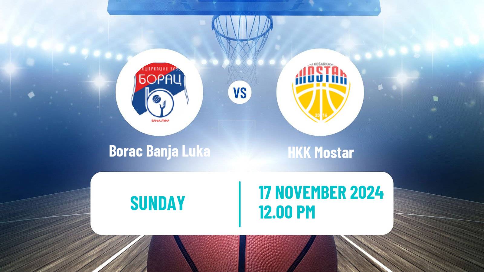 Basketball Bosnian Prvenstvo Basketball Borac Banja Luka - HKK Mostar