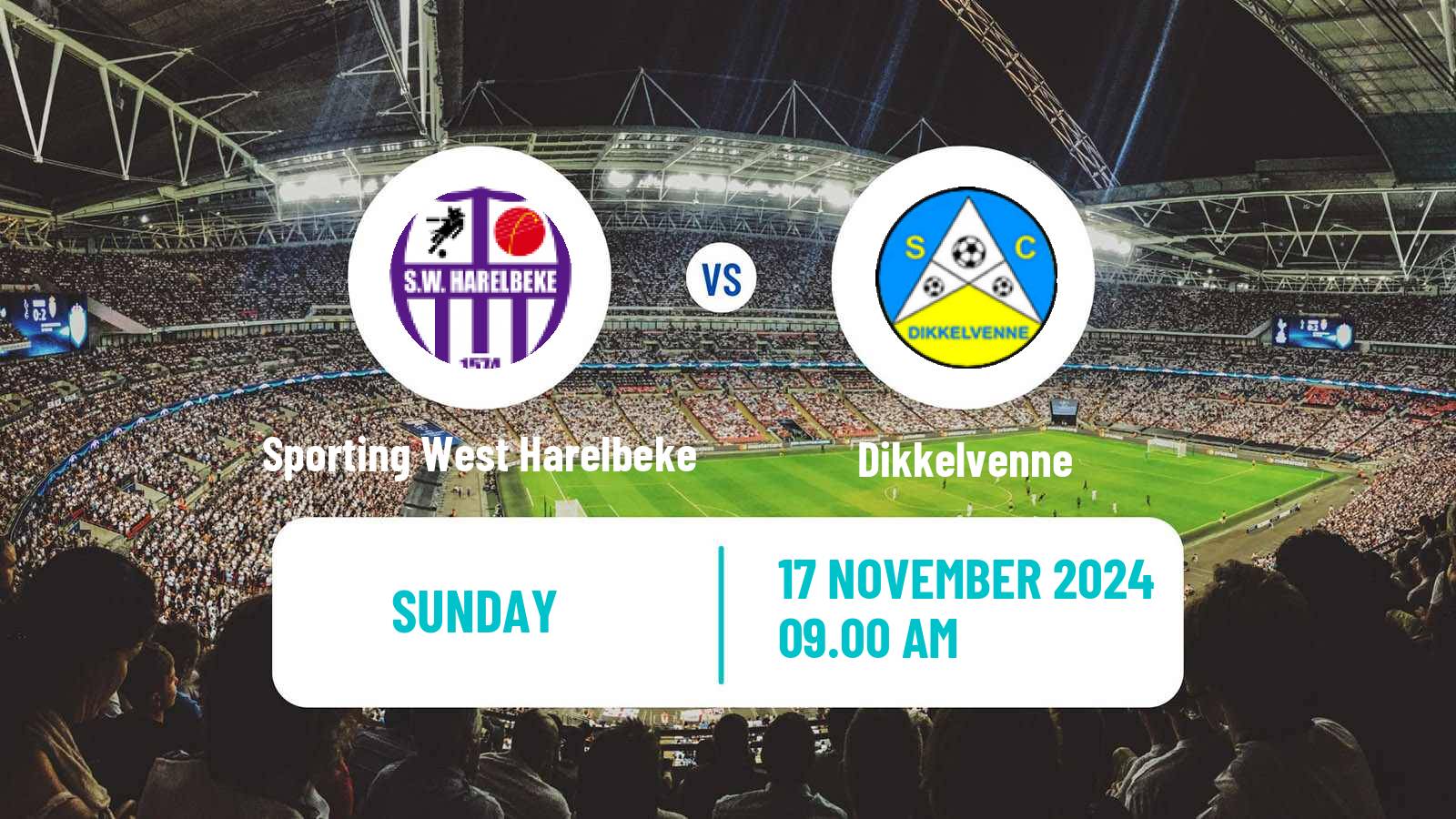 Soccer Belgian Second Amateur Division Group A Sporting West Harelbeke - Dikkelvenne