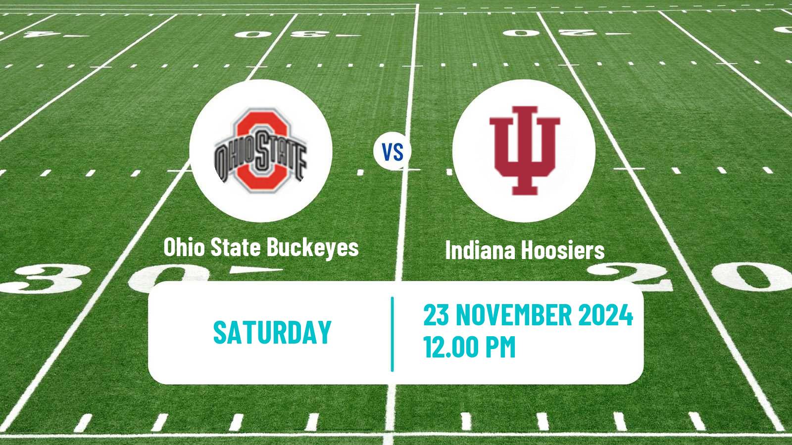 American football NCAA College Football Ohio State Buckeyes - Indiana Hoosiers