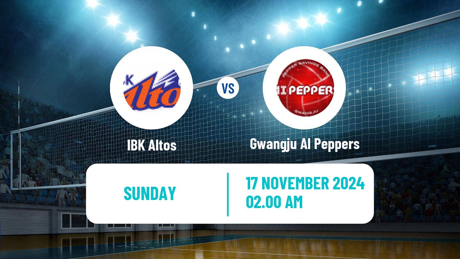 Volleyball South Korean V-League Women IBK Altos - Gwangju AI Peppers