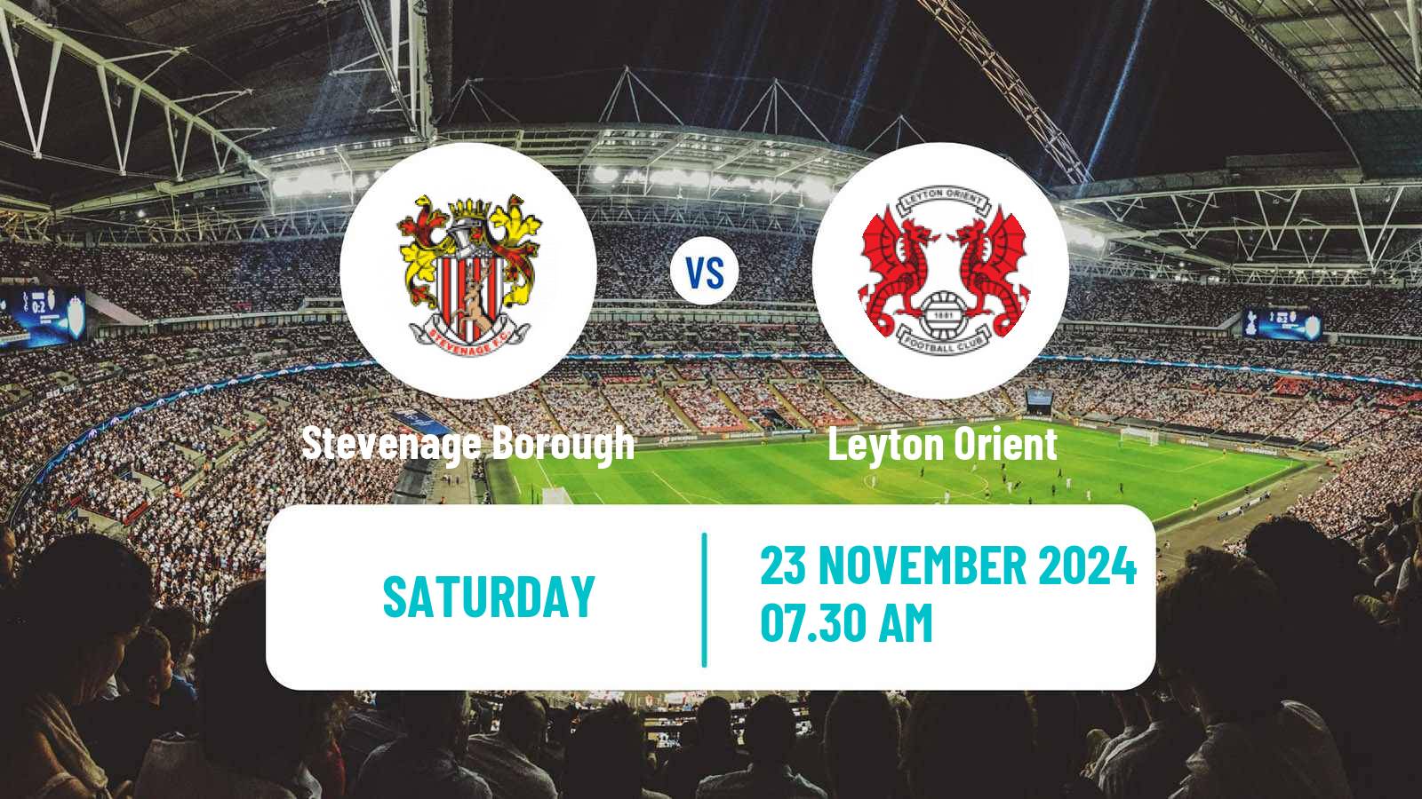 Soccer English League One Stevenage Borough - Leyton Orient