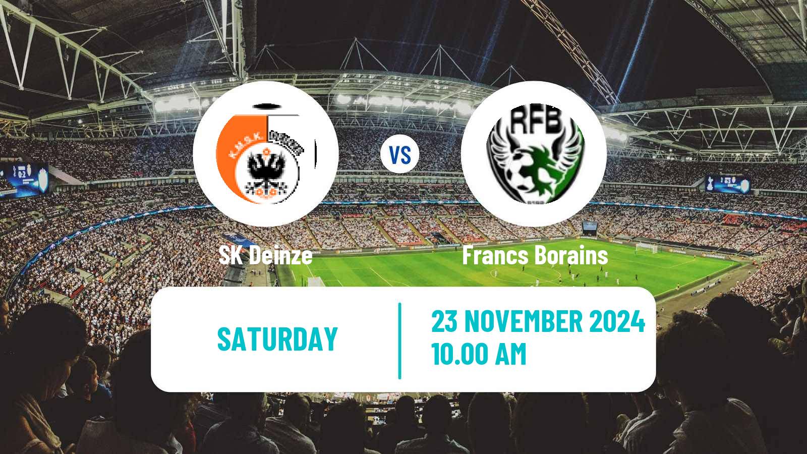 Soccer Belgian Сhallenger Pro League Deinze - Francs Borains