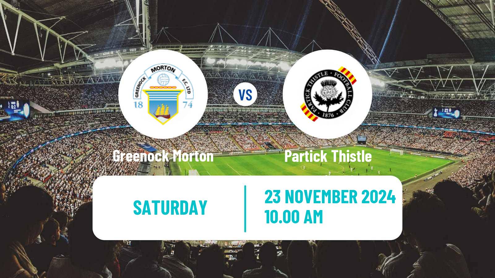 Soccer Scottish Football Championship Greenock Morton - Partick Thistle