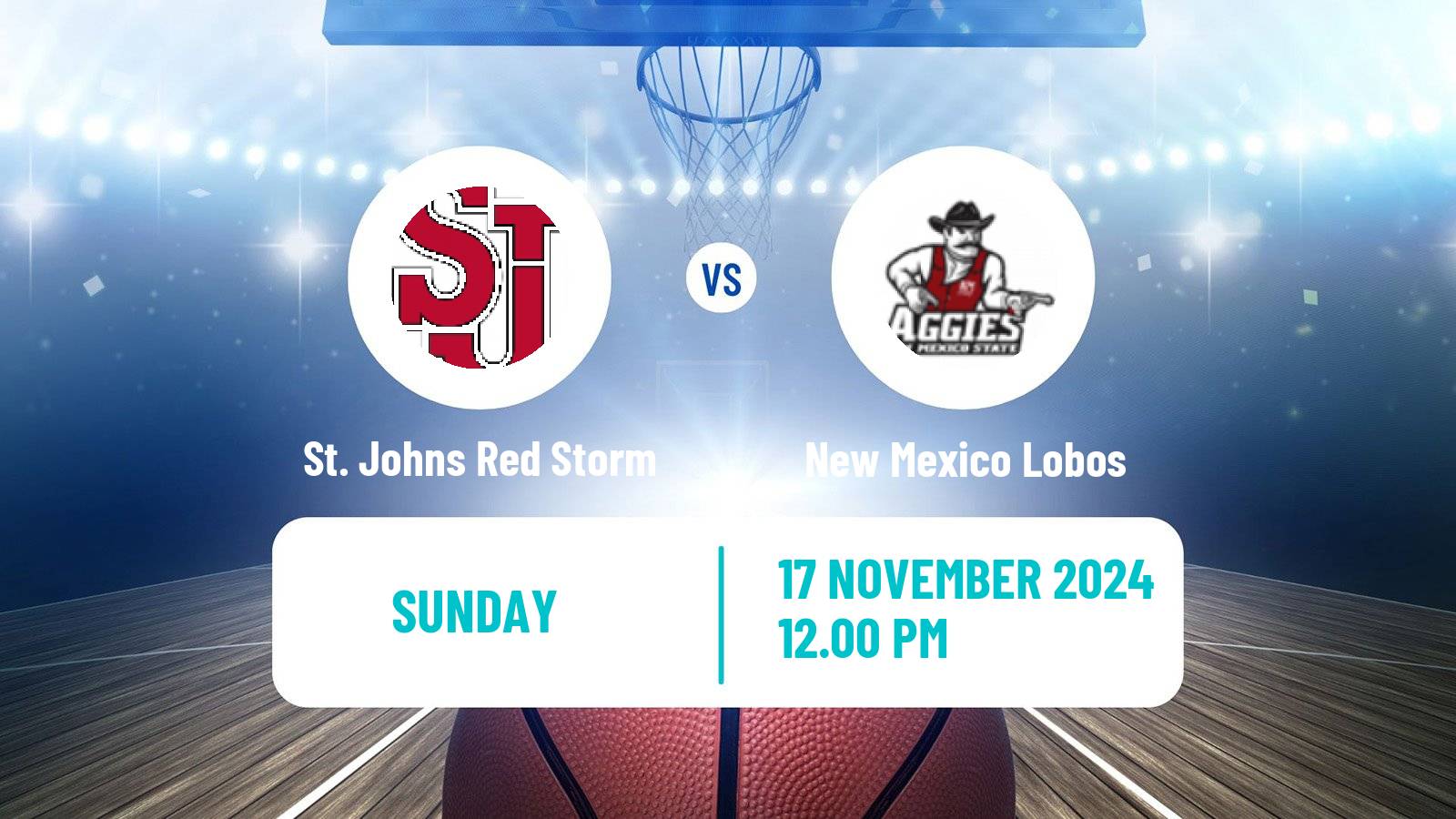 Basketball NCAA College Basketball St. Johns Red Storm - New Mexico Lobos