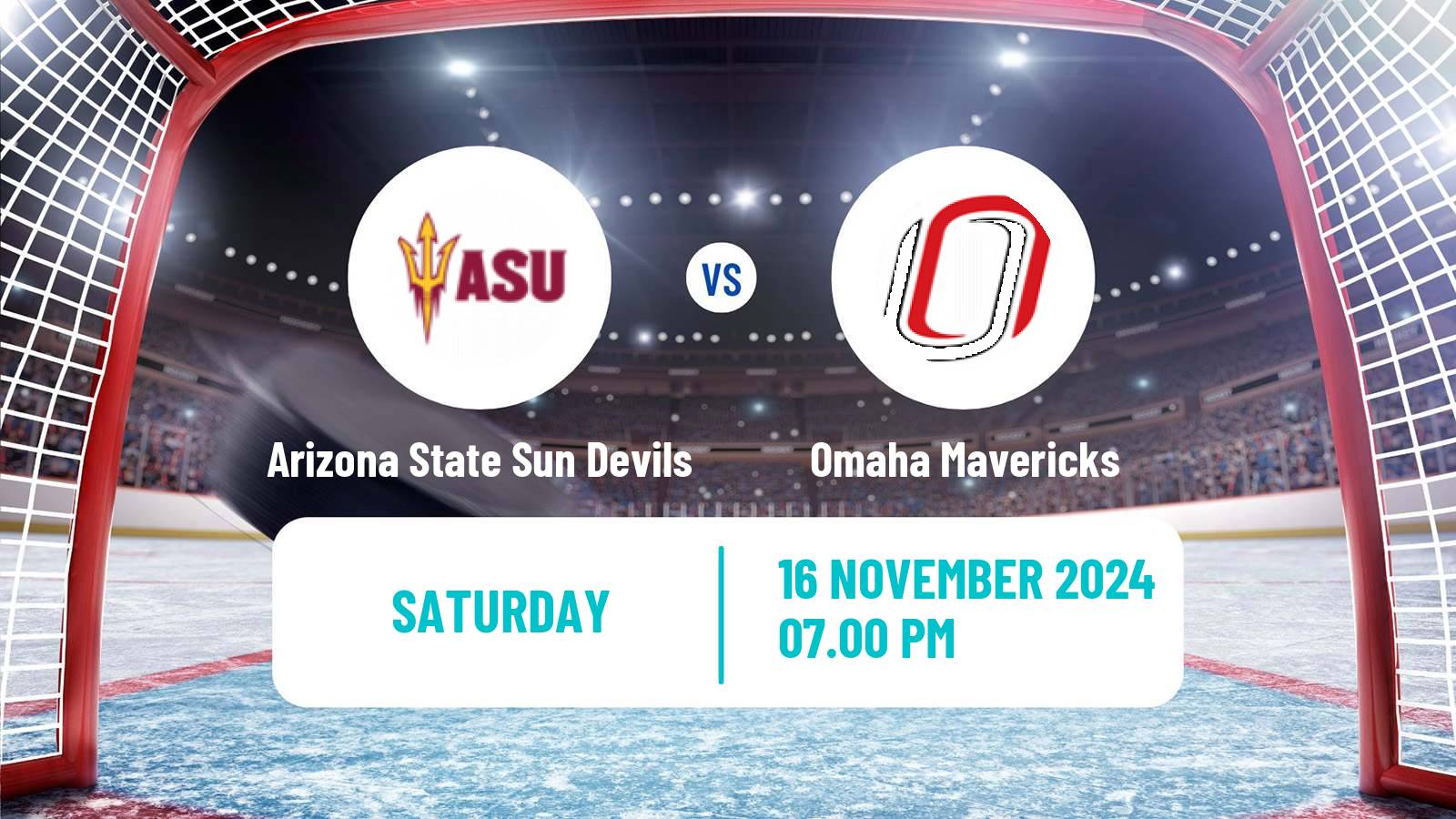 Hockey NCAA Hockey Arizona State Sun Devils - Omaha Mavericks