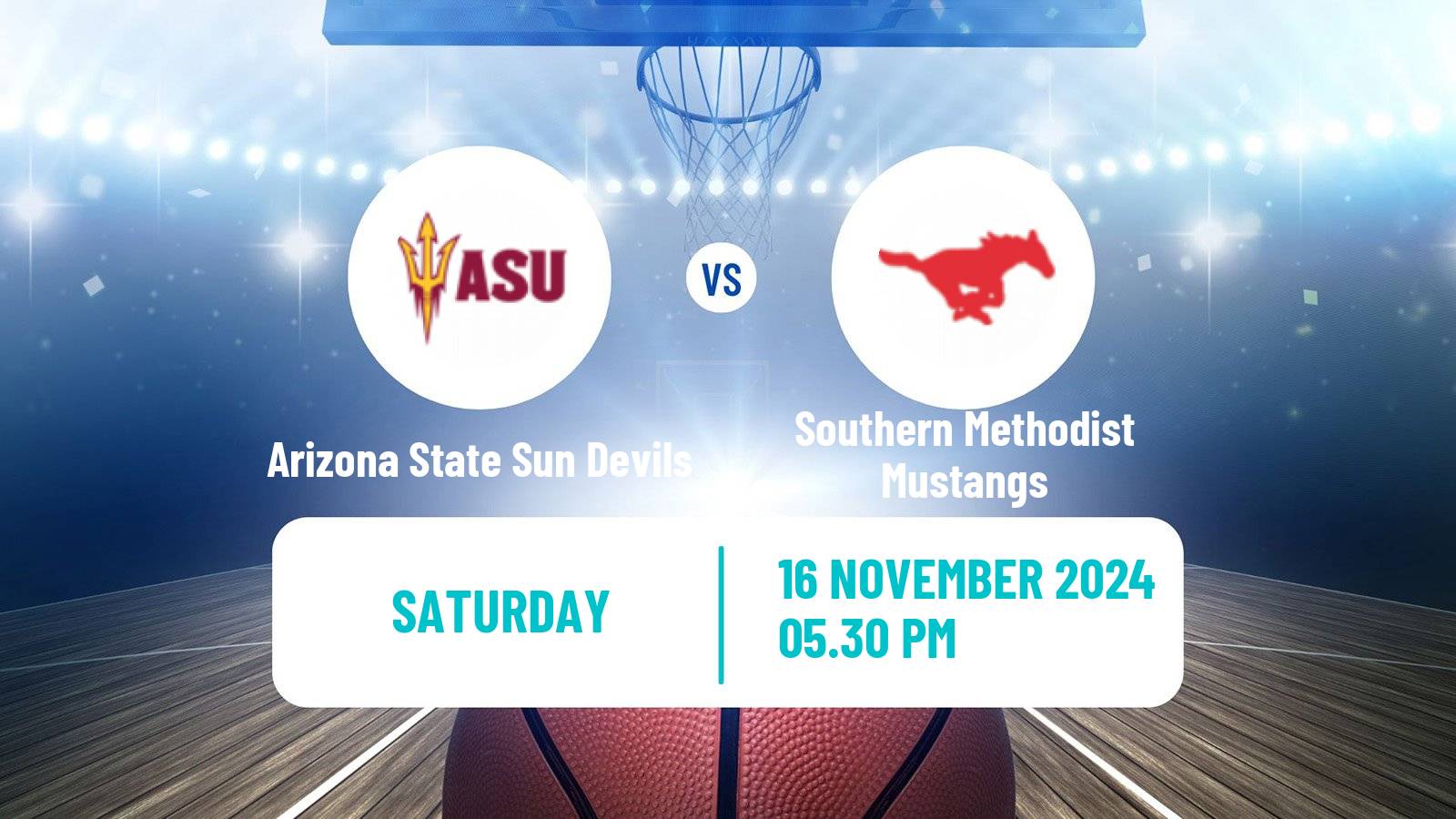 Basketball NCAA College Basketball Women Arizona State Sun Devils - Southern Methodist Mustangs