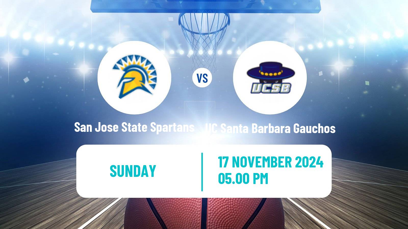 Basketball NCAA College Basketball San Jose State Spartans - UC Santa Barbara Gauchos