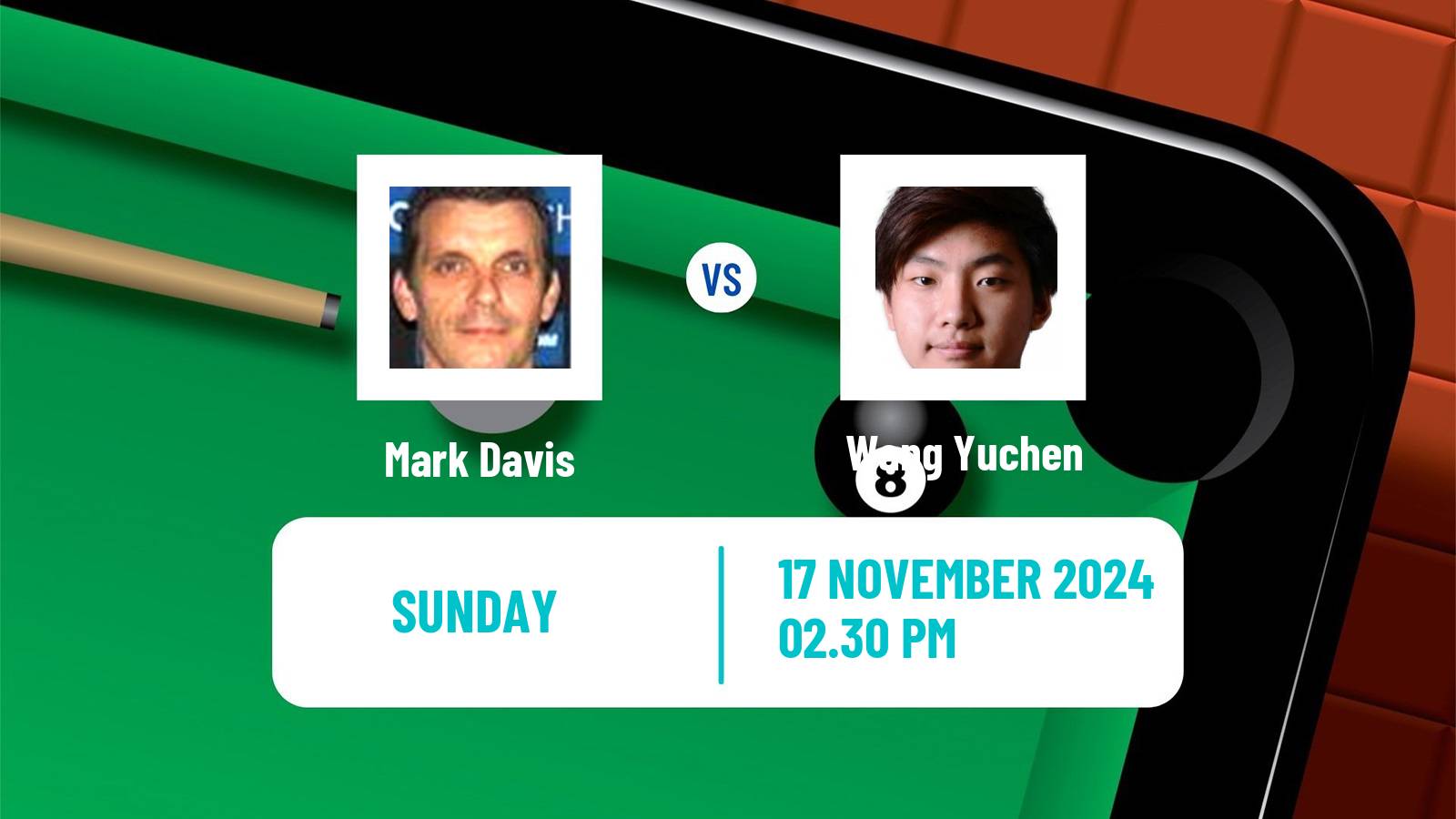 Snooker Uk Championship Mark Davis - Wang Yuchen