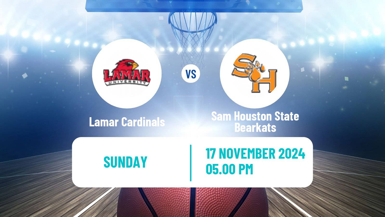 Basketball NCAA College Basketball Lamar Cardinals - Sam Houston State Bearkats