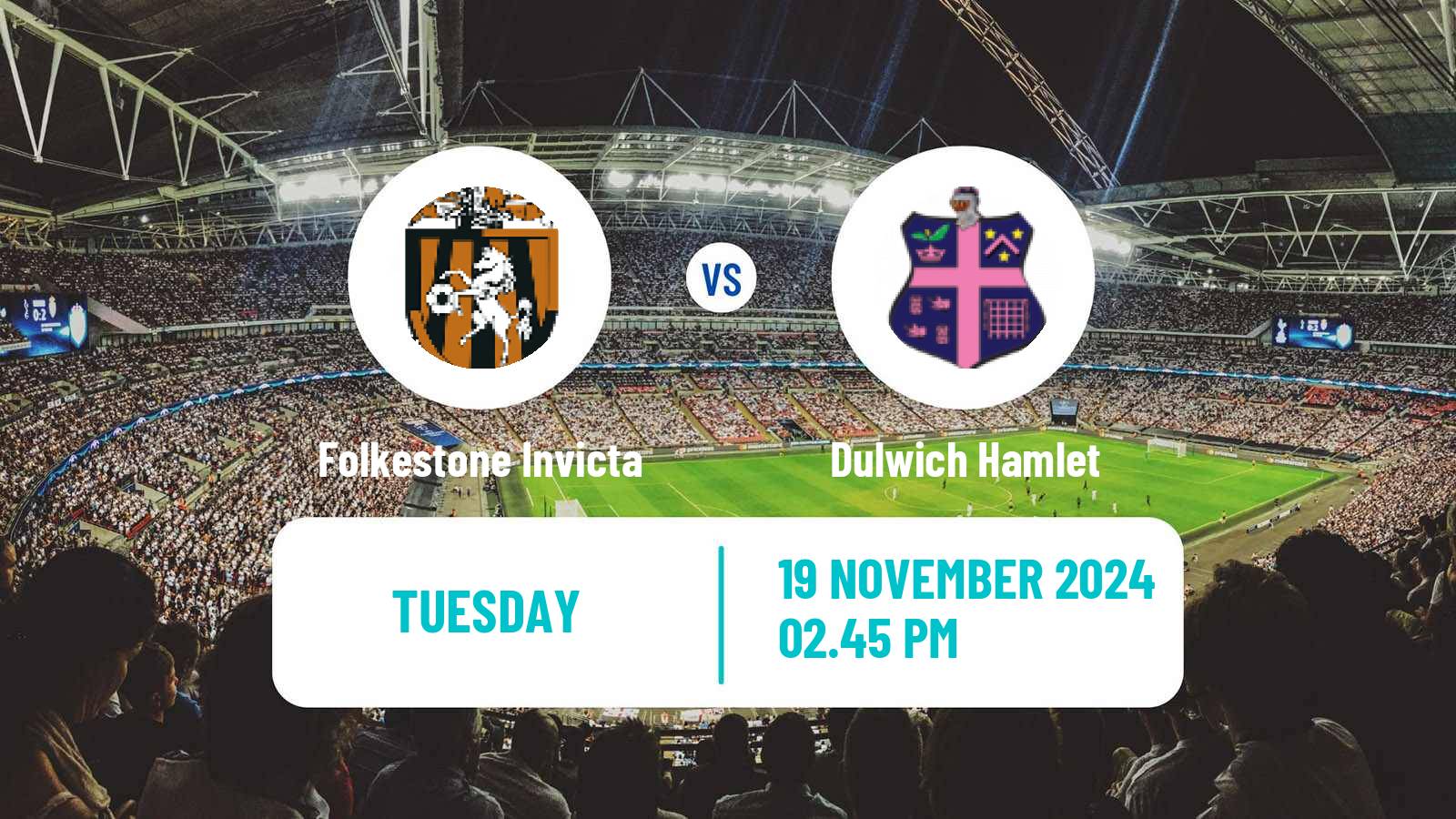 Soccer English Isthmian League Premier Division Folkestone Invicta - Dulwich Hamlet