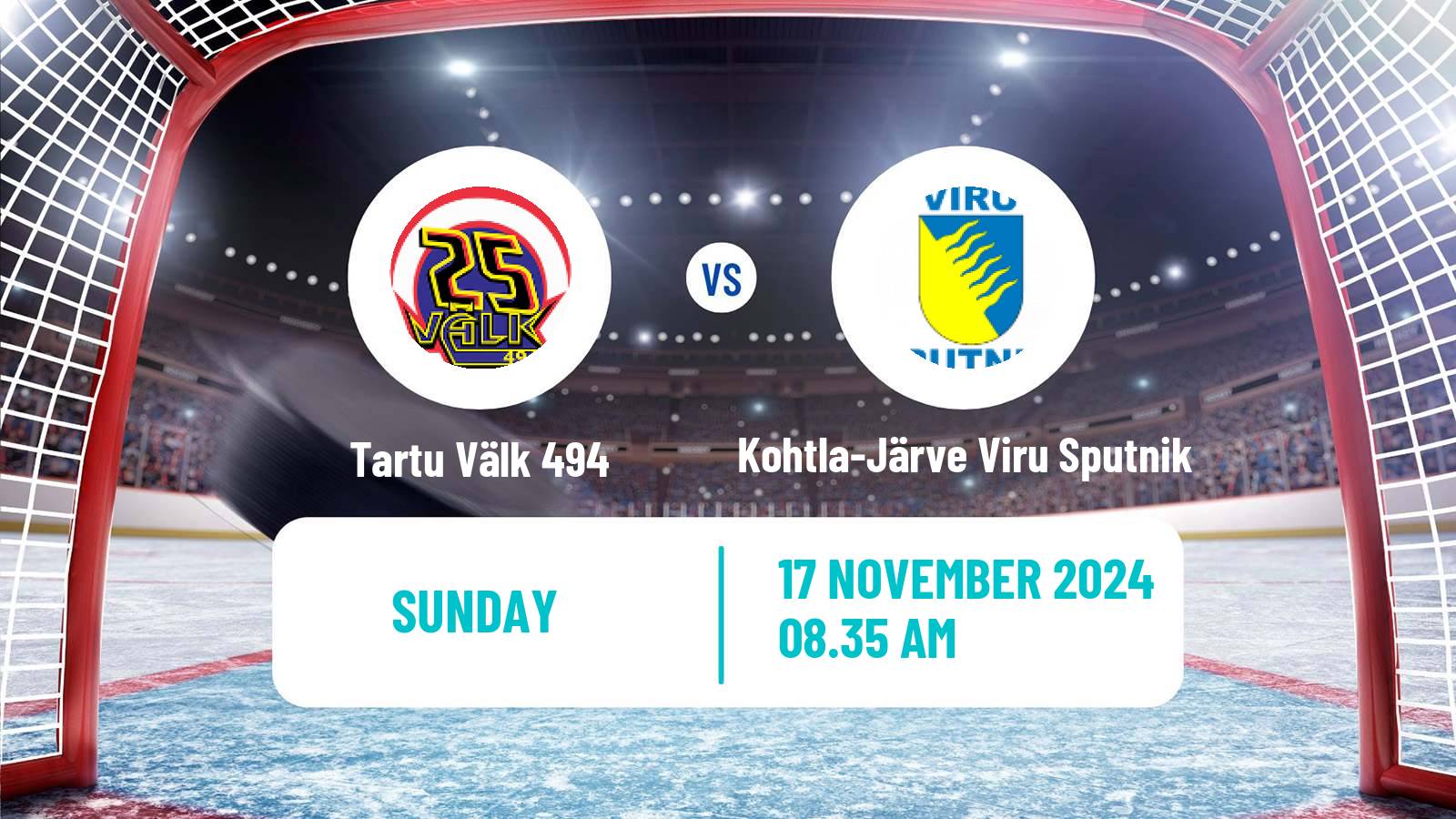 Hockey Estonian Hokiliiga Tartu Välk 494 - Kohtla-Järve Viru Sputnik