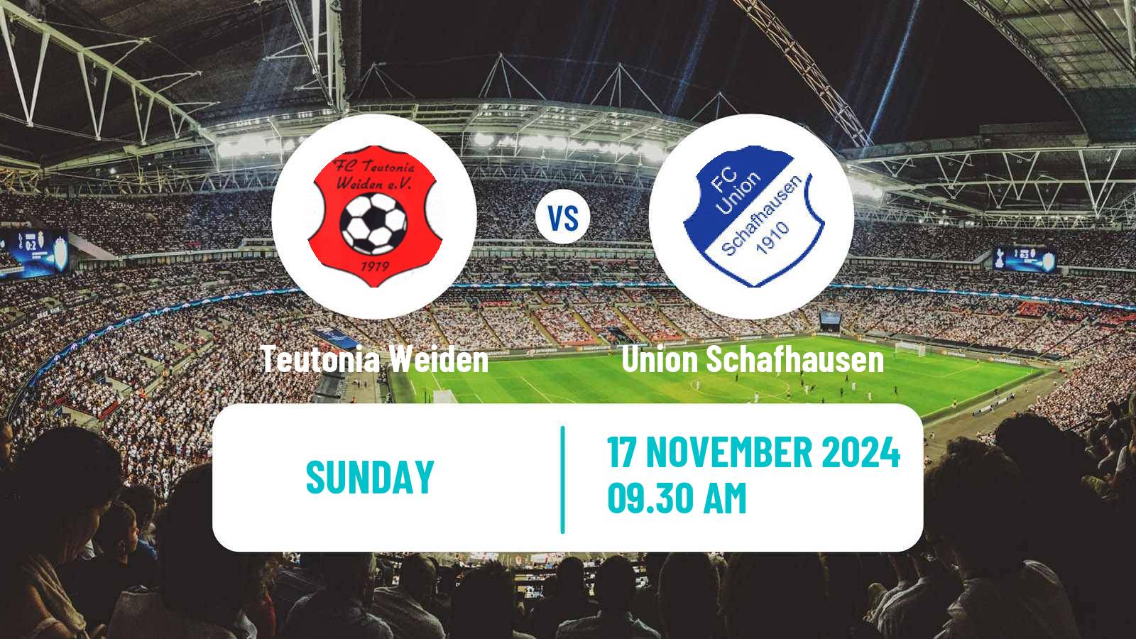 Soccer German Oberliga Mittelrhein Teutonia Weiden - Union Schafhausen