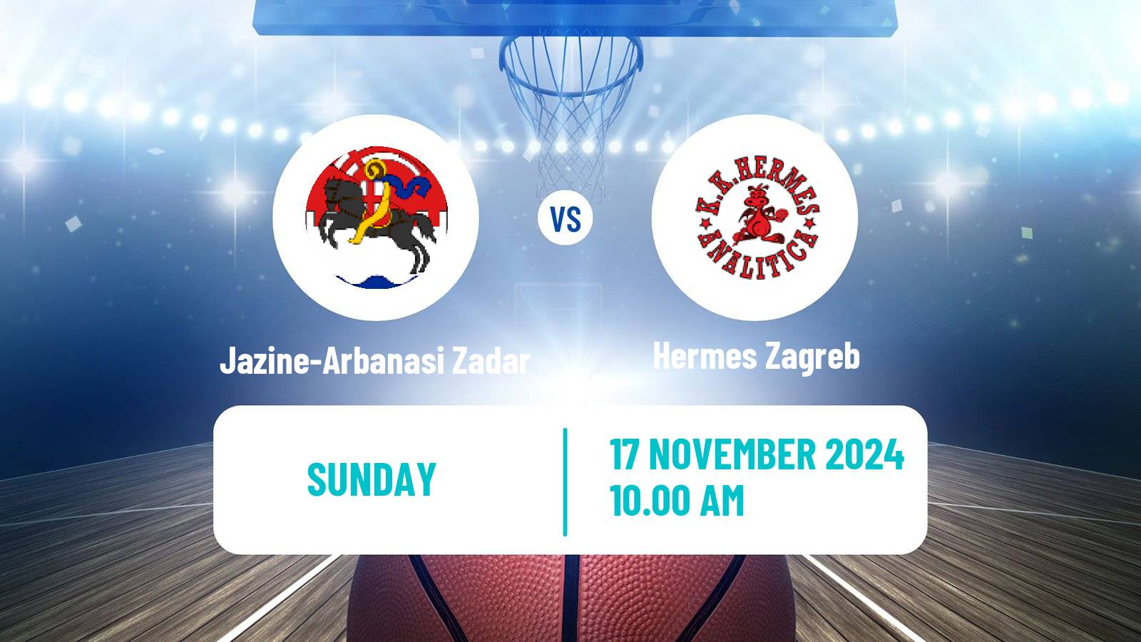 Basketball Croatian Prva Liga Basketball Jazine-Arbanasi Zadar - Hermes Zagreb