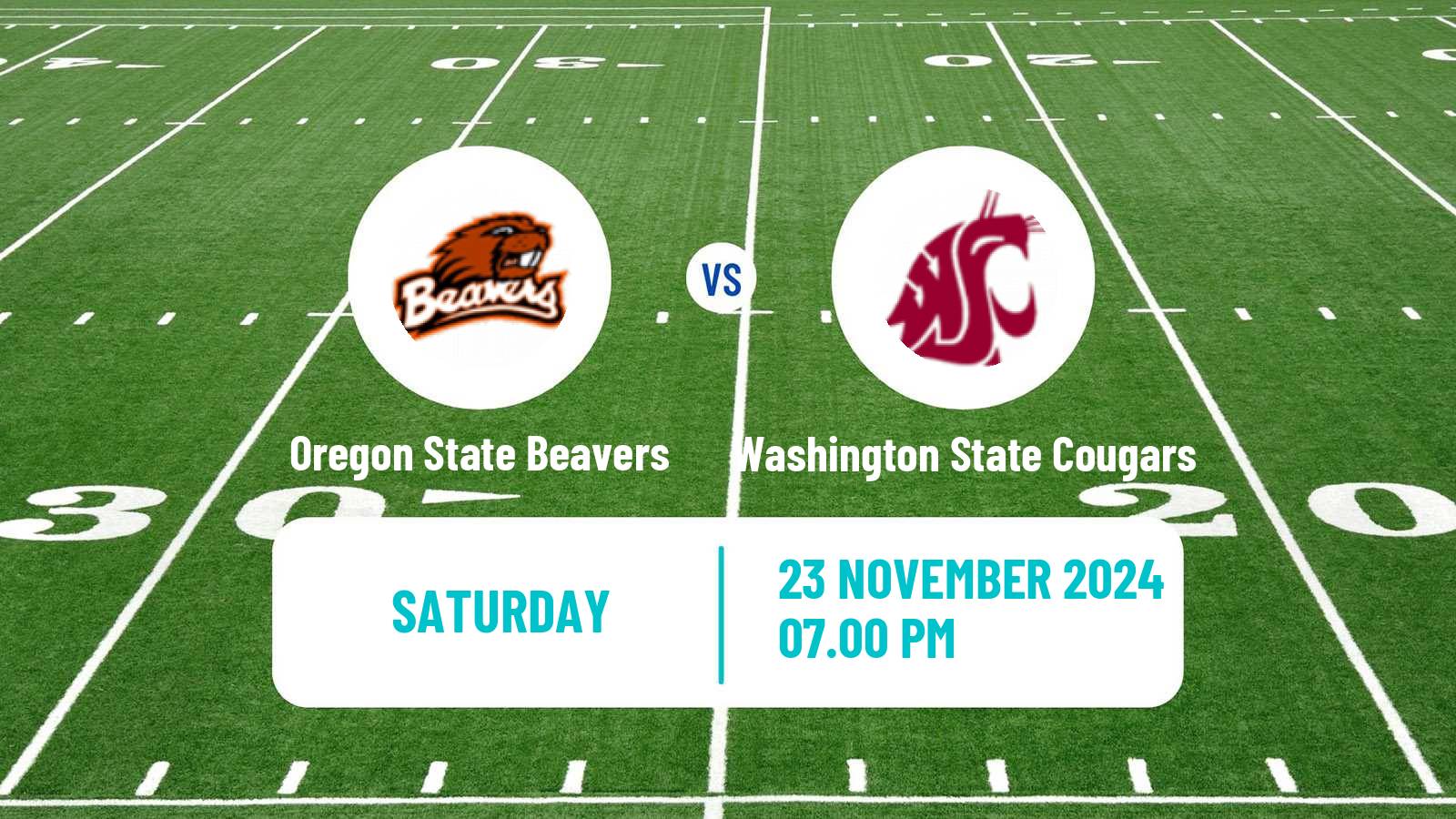 American football NCAA College Football Oregon State Beavers - Washington State Cougars