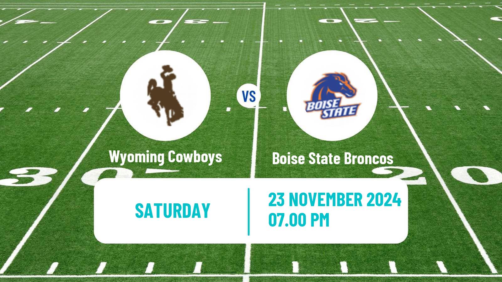 American football NCAA College Football Wyoming Cowboys - Boise State Broncos