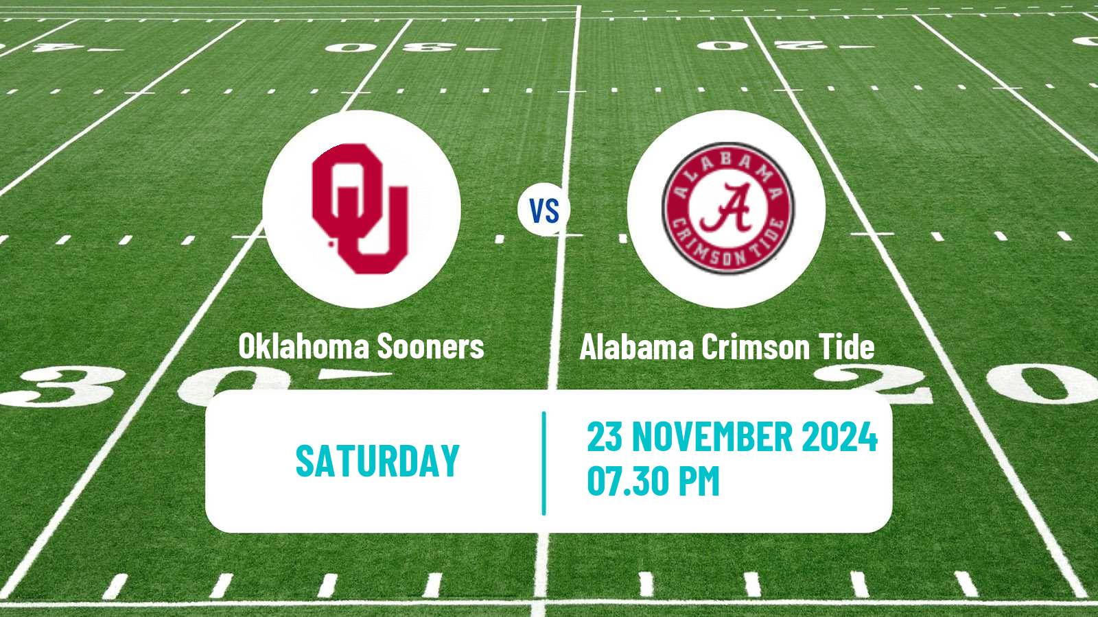 American football NCAA College Football Oklahoma Sooners - Alabama Crimson Tide