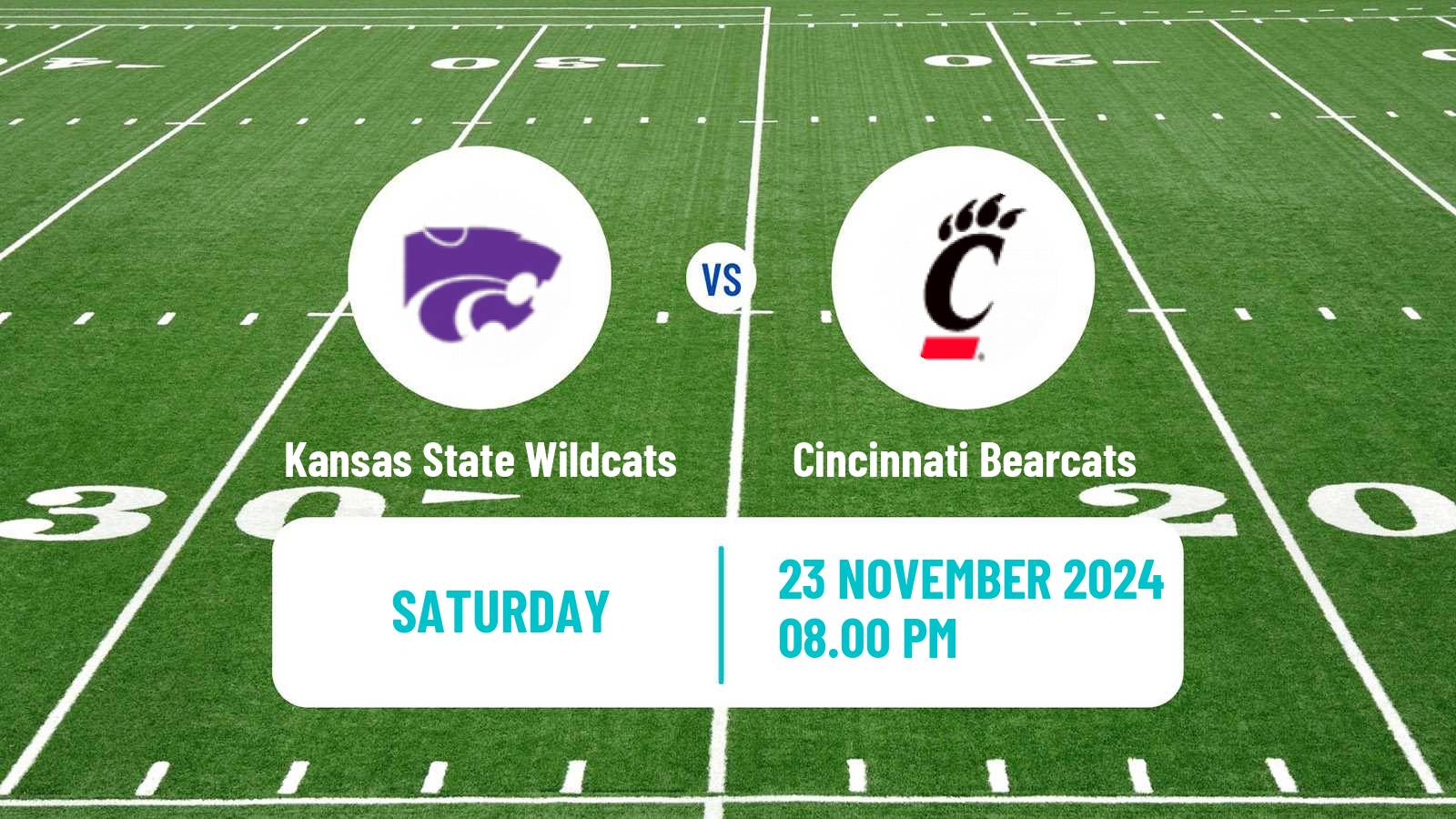 American football NCAA College Football Kansas State Wildcats - Cincinnati Bearcats