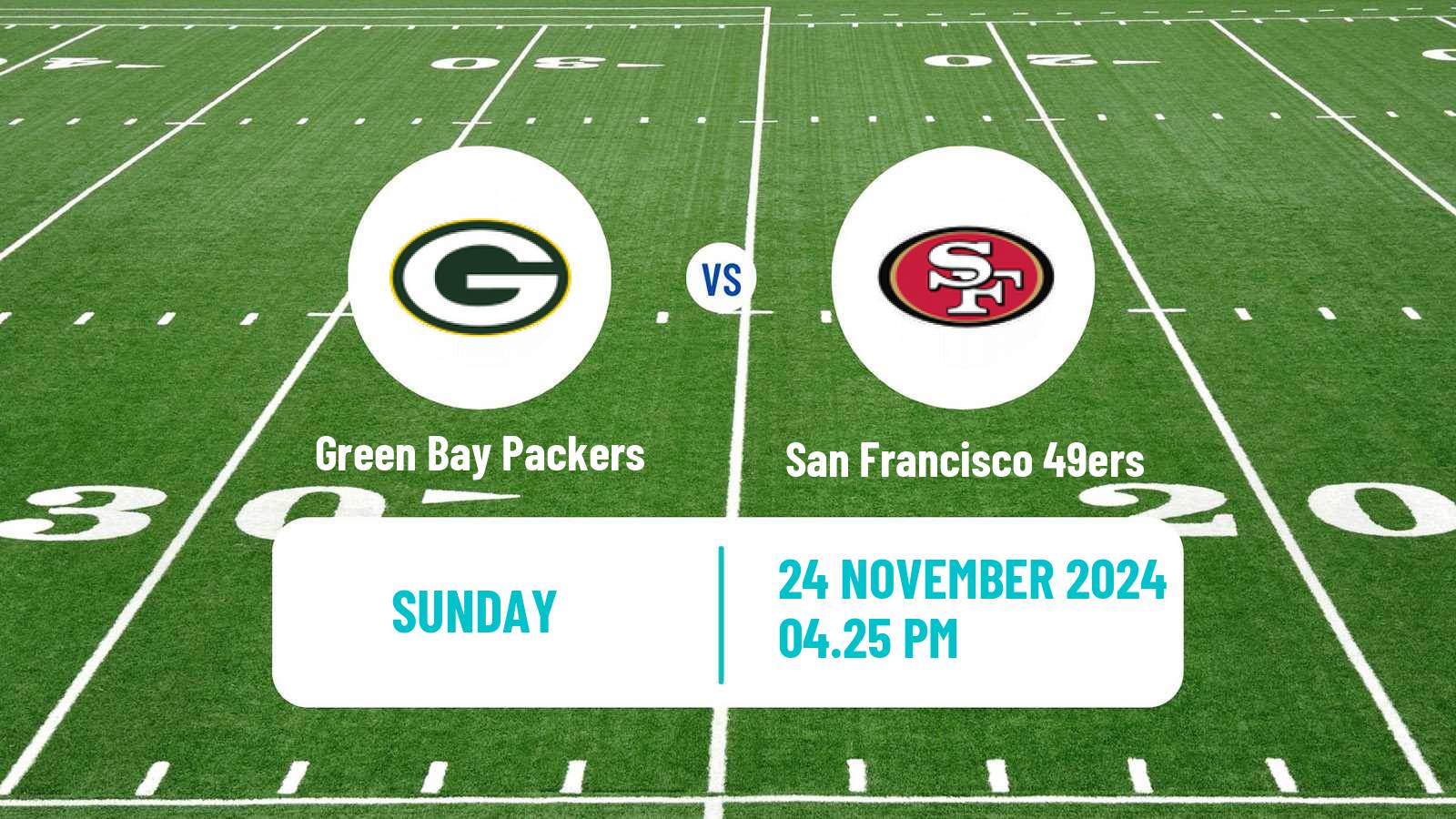 American football NFL Green Bay Packers - San Francisco 49ers