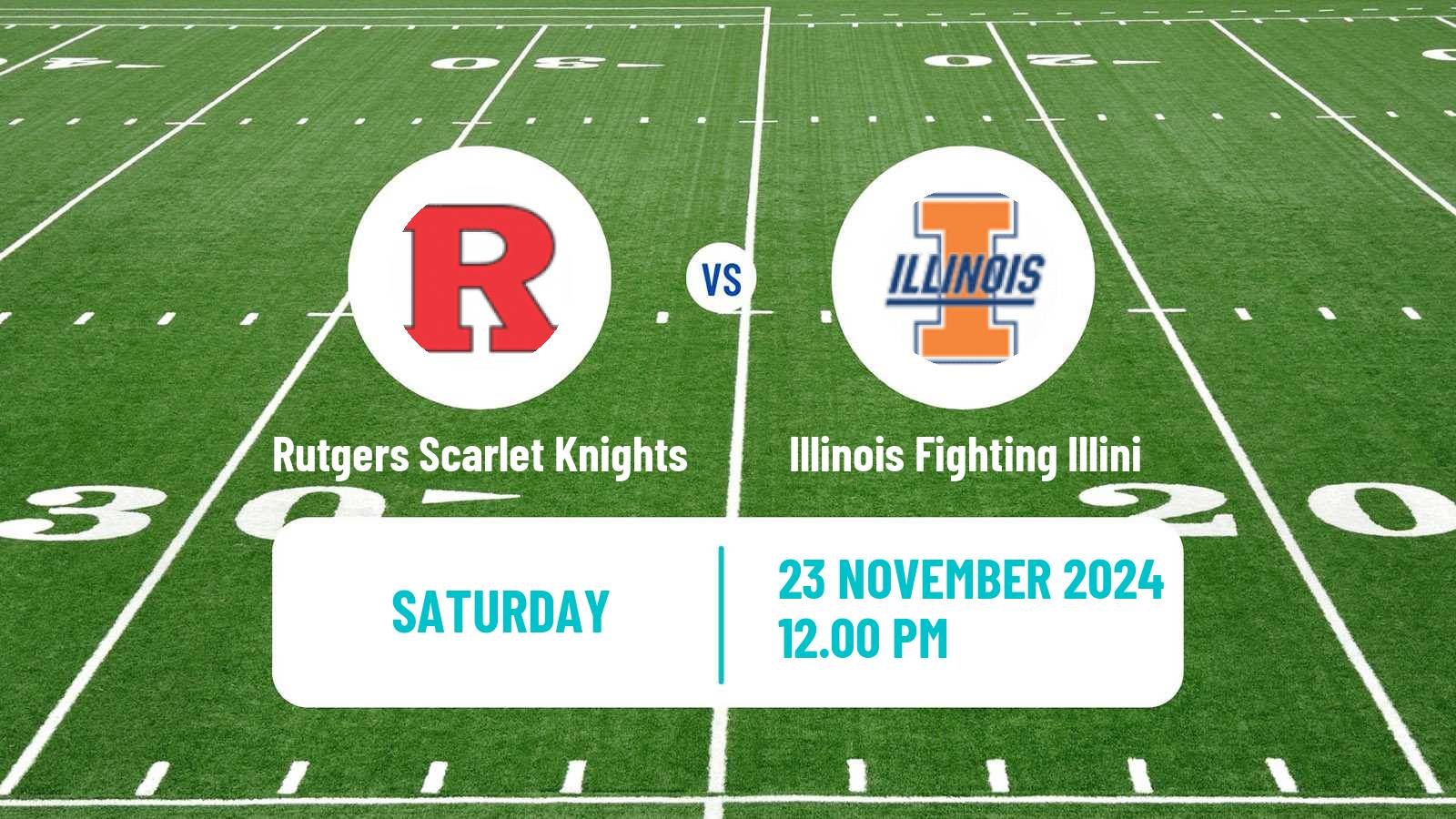 American football NCAA College Football Rutgers Scarlet Knights - Illinois Fighting Illini