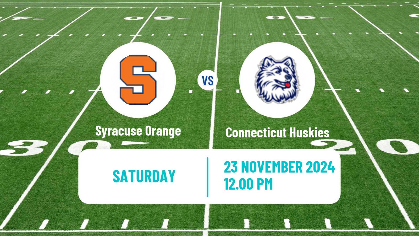 American football NCAA College Football Syracuse Orange - Connecticut Huskies