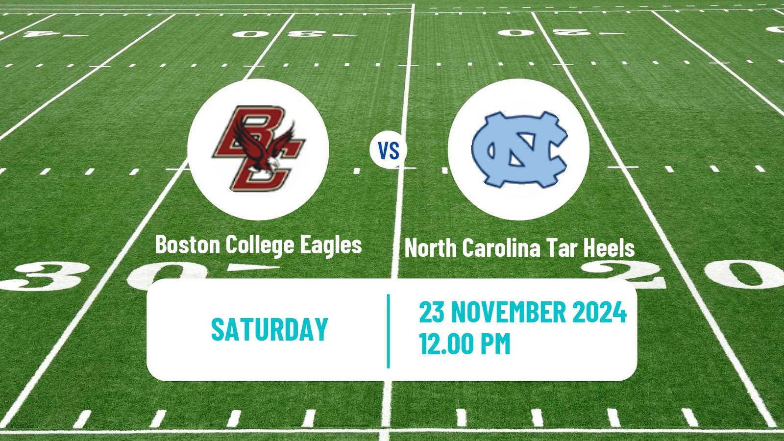 American football NCAA College Football Boston College Eagles - North Carolina Tar Heels