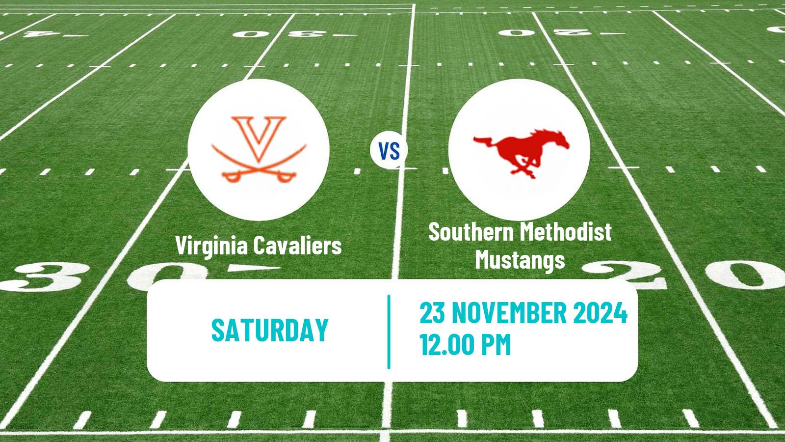 American football NCAA College Football Virginia Cavaliers - Southern Methodist Mustangs