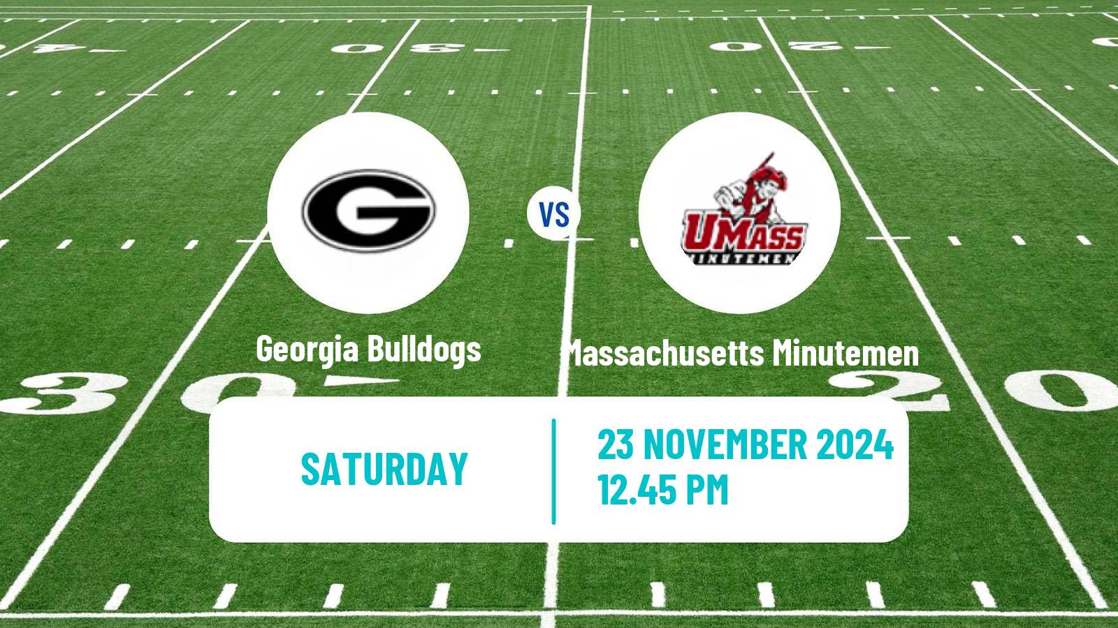 American football NCAA College Football Georgia Bulldogs - Massachusetts Minutemen