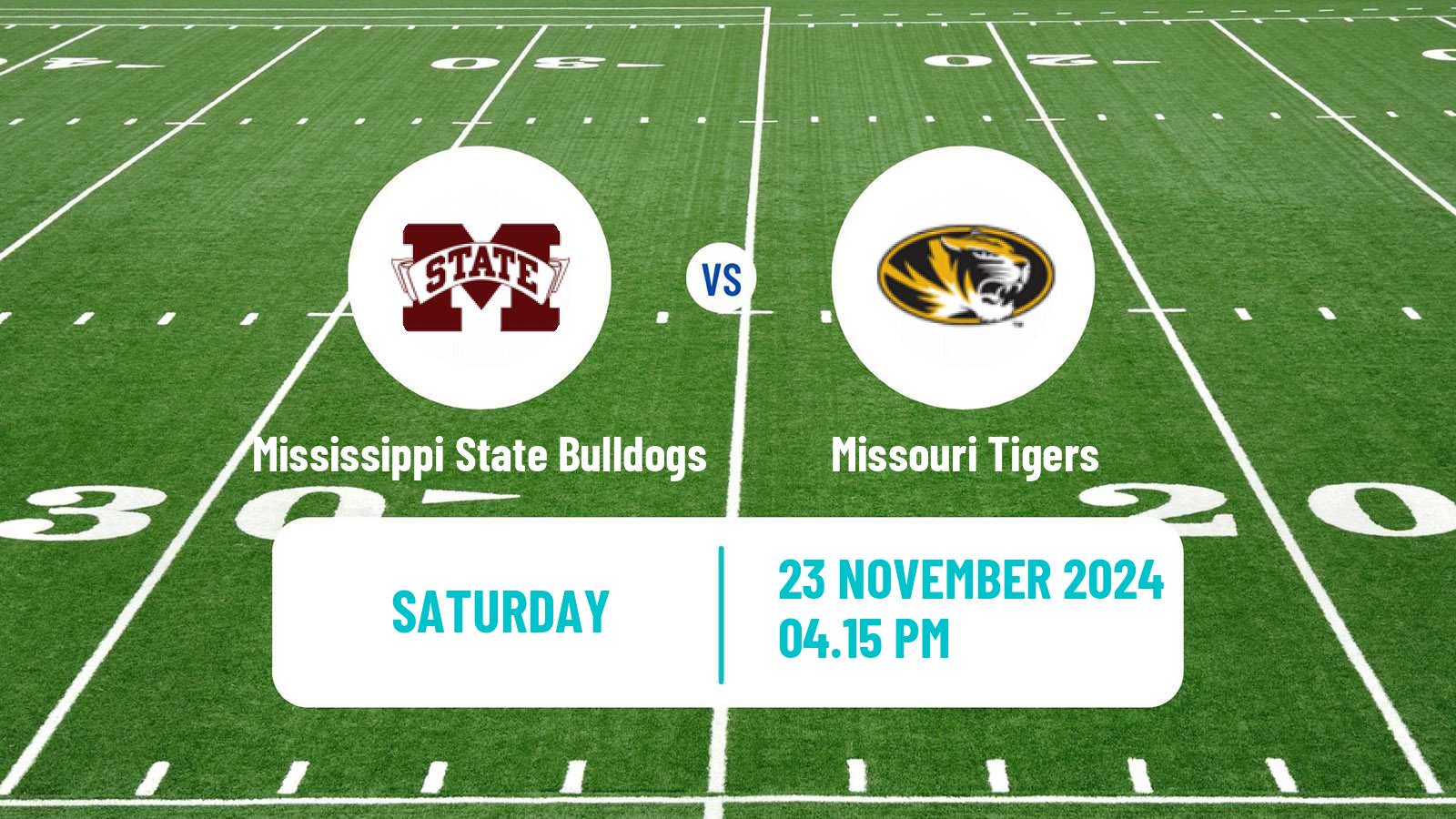 American football NCAA College Football Mississippi State Bulldogs - Missouri Tigers