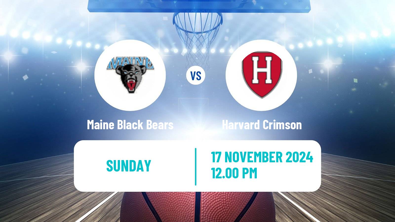 Basketball NCAA College Basketball Women Maine Black Bears - Harvard Crimson